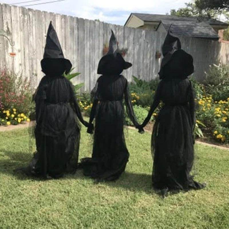 3Pcs Voice Control Halloween Witch Decoration Light Set