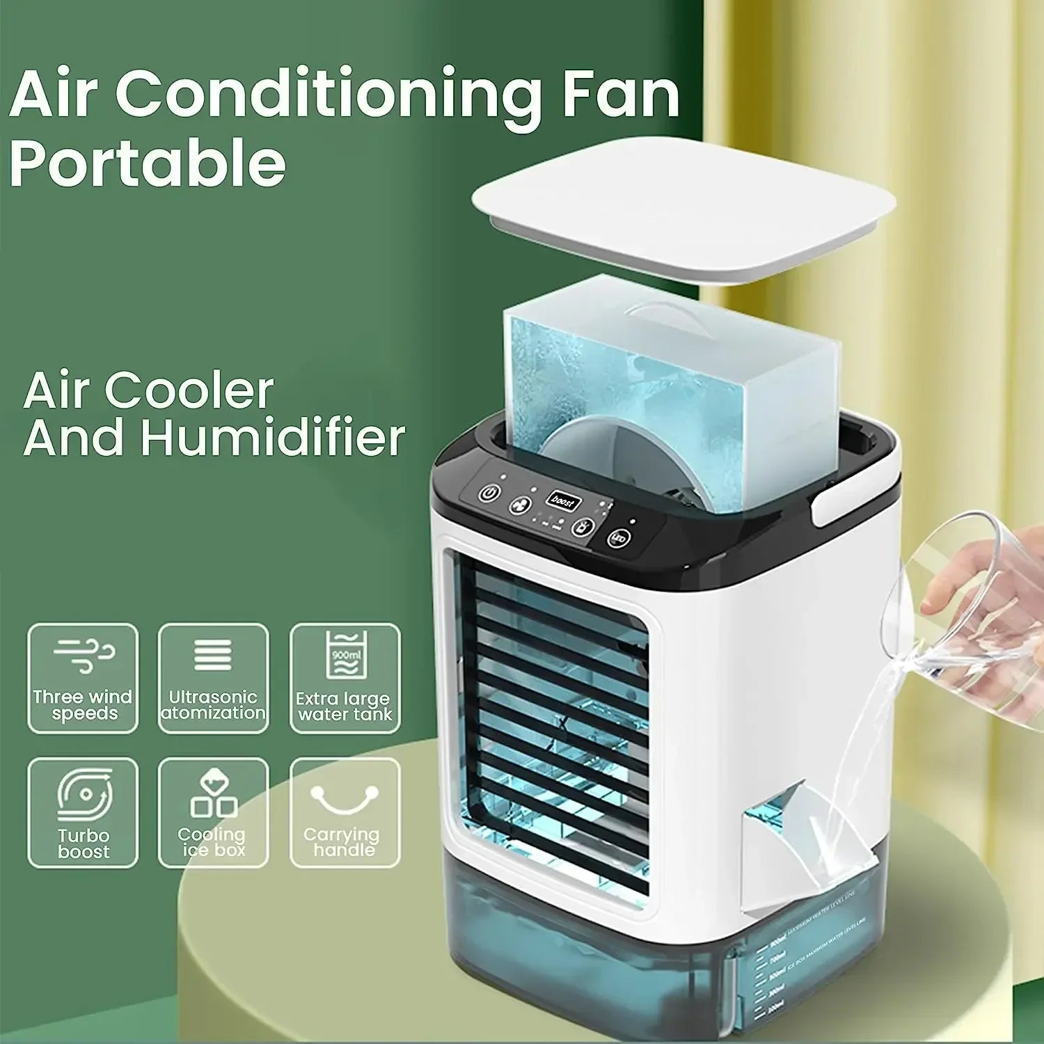 Ultrasonic Atomization Dual Spray Portable Air Conditioner