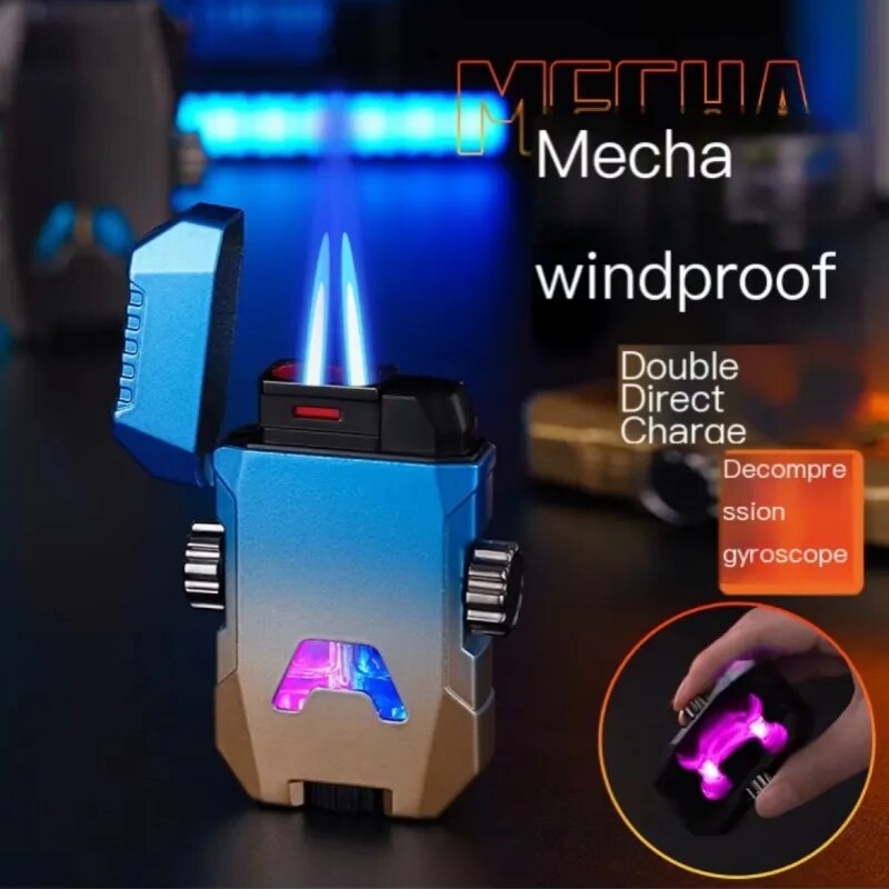 Windproof Double Jet Flame Luminous Lighter