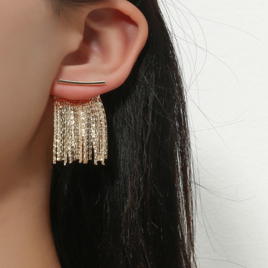 Golden Shining City Tassel Earring