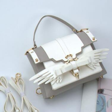 Angel Wing Lock Genuine Leather Women Bag