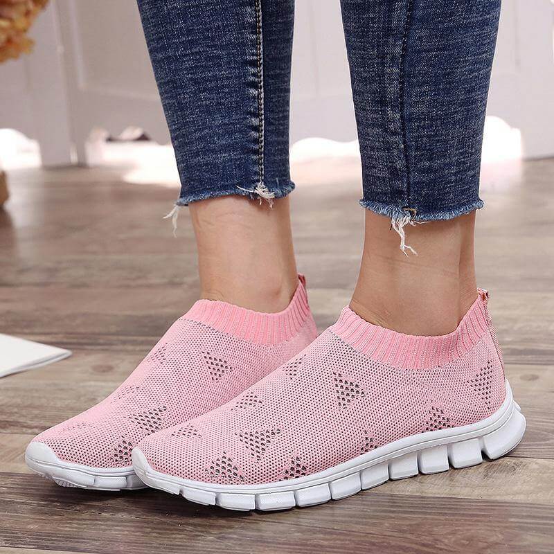 Breathable Slip on Knit Running Shoes