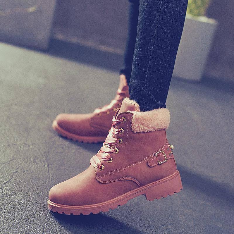 New British Style Lace Up Ankle Boots for Women