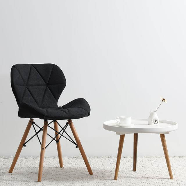 Modern Nordic Leather Wood Chair