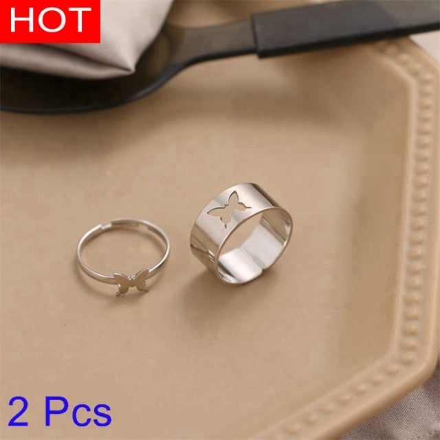 Creative Lovely Couples Matching Ring Set