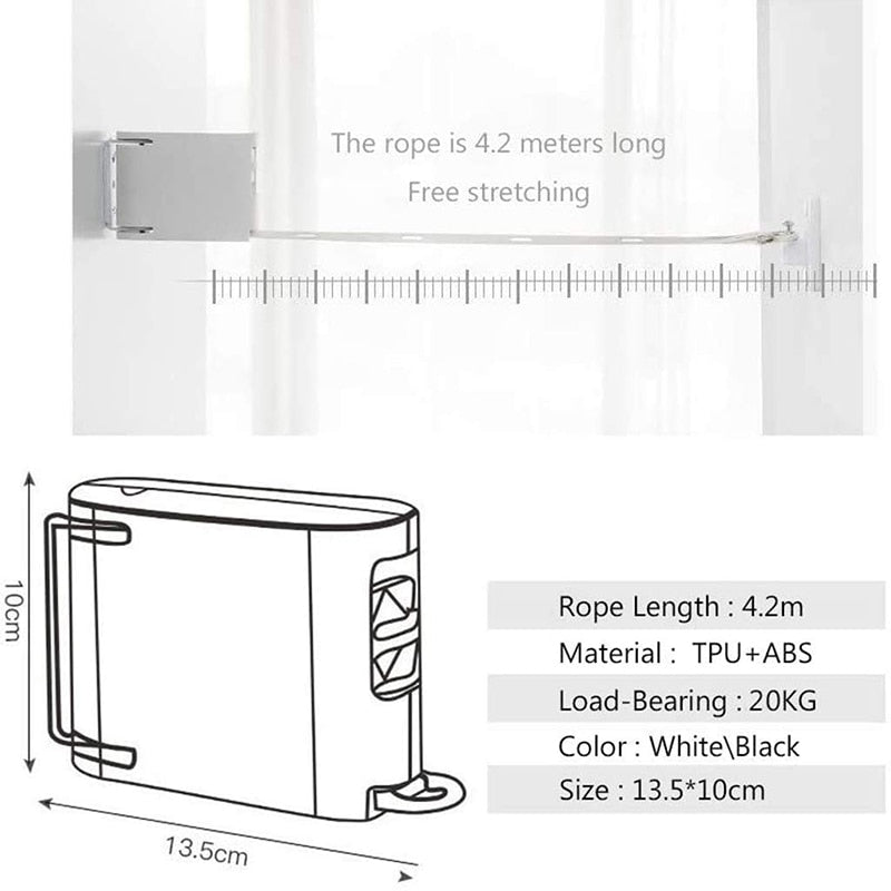 Punch-Free Invisible Retractable Drying Rope