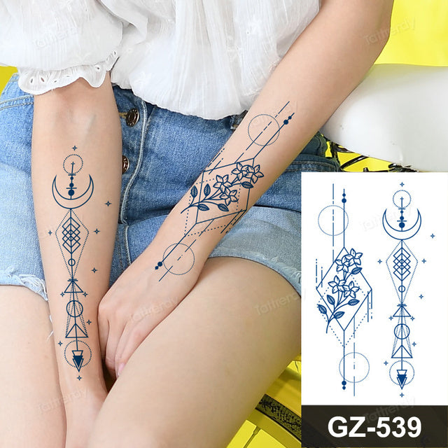 Blooming Flower Orchid Semi-Permanent Temporary Tattoo