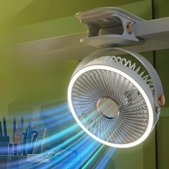 Multi-Angle Outdoor Clip-On Rechargeable Cooling Fan