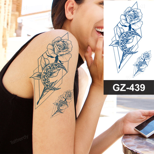 Blooming Flower Orchid Semi-Permanent Temporary Tattoo