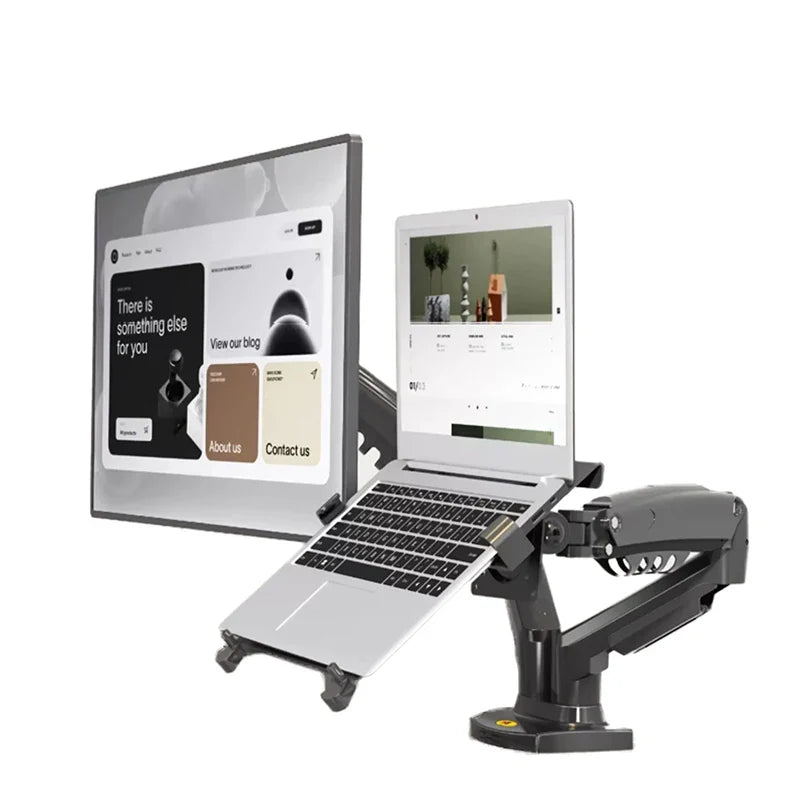 Dual Arm Adjustable Laptop Monitor Riser Mount