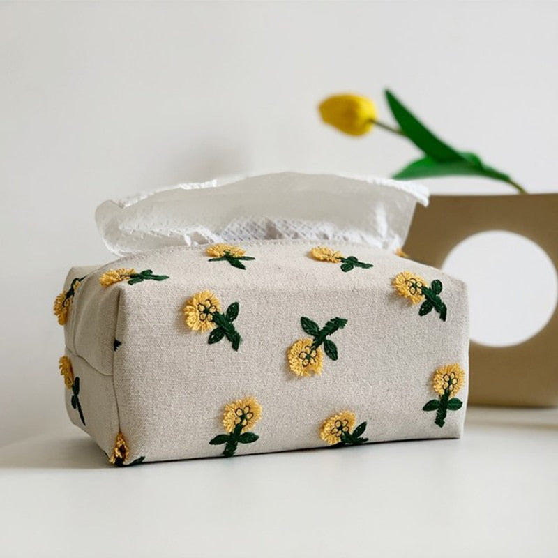 Japanese Style Environment Friendly Flower Tissue Box