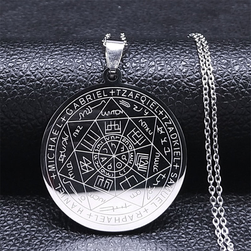 Divine Guardian Seven Archangels Stainless Steel Pendant Necklace