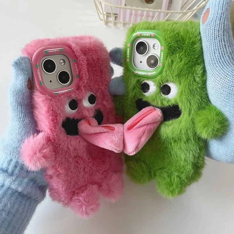 Playful Pair Plush Monster iPhone Case