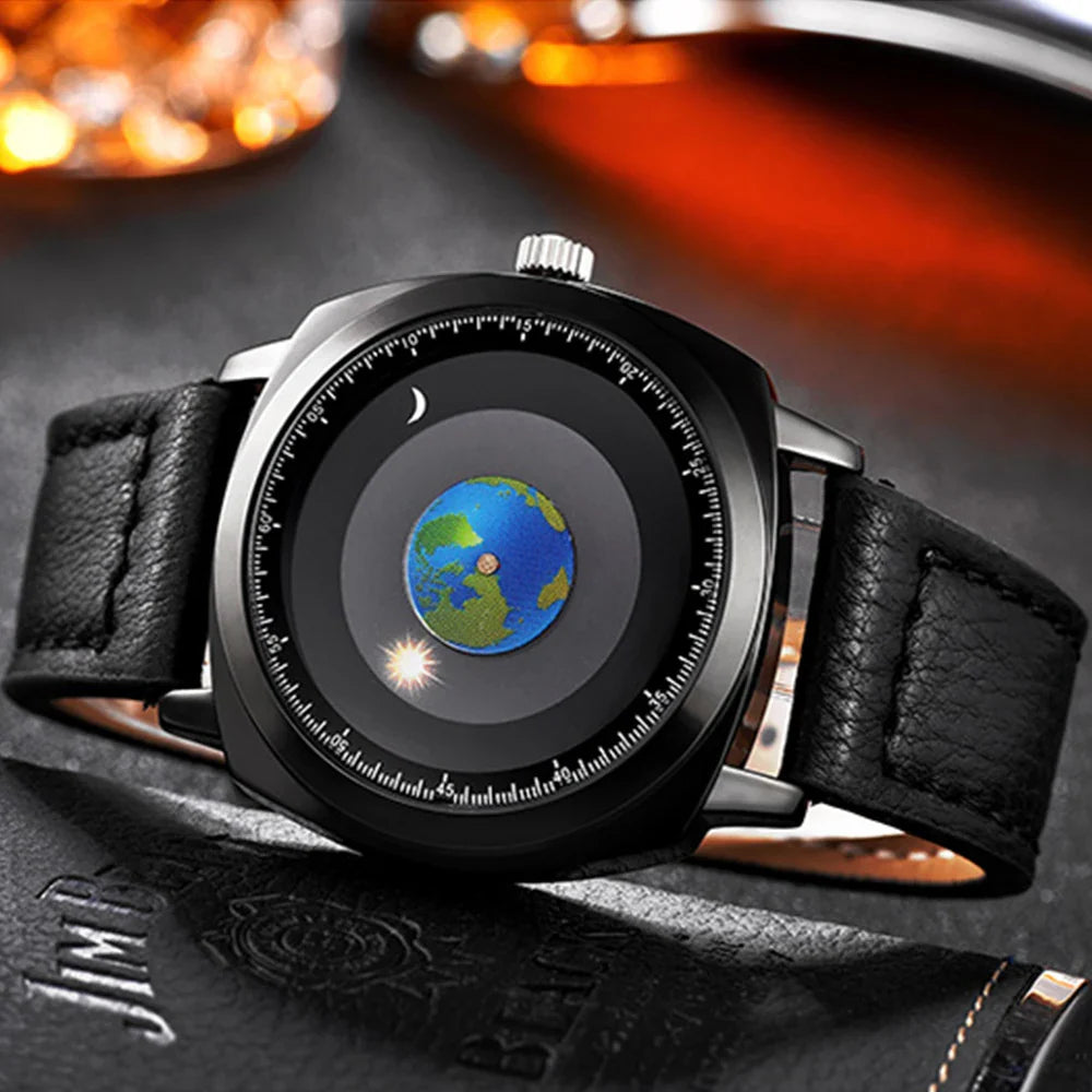 Rotating Earth Galactic Quartz Watch