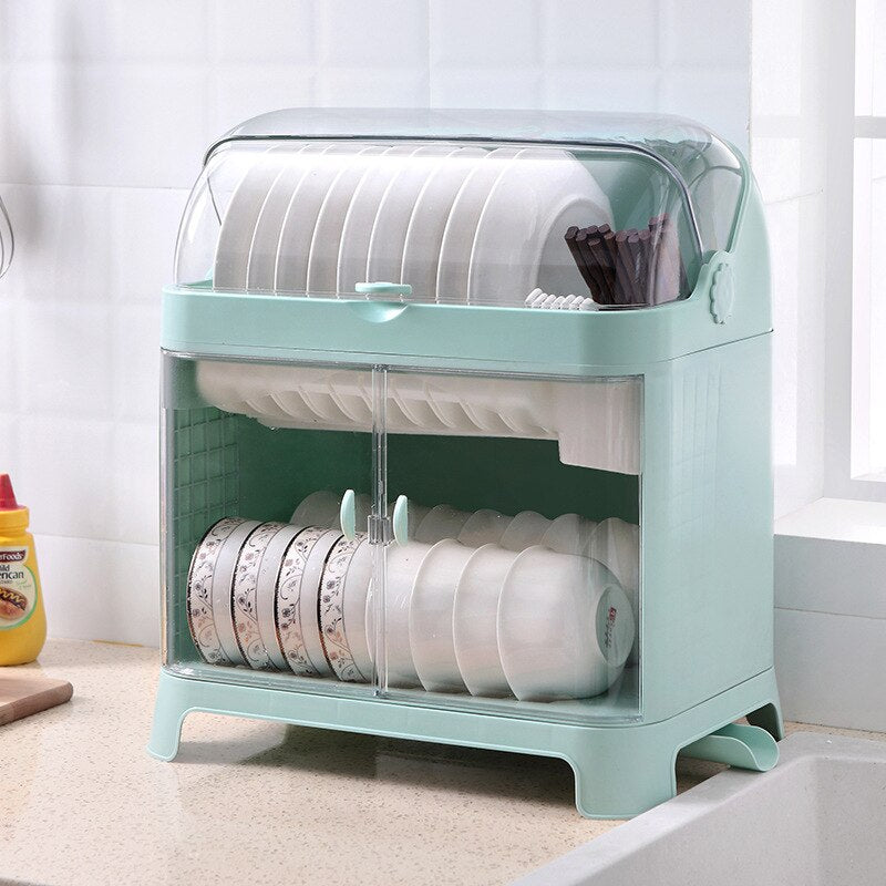 Dustproof Dish Organizer Drying Rack