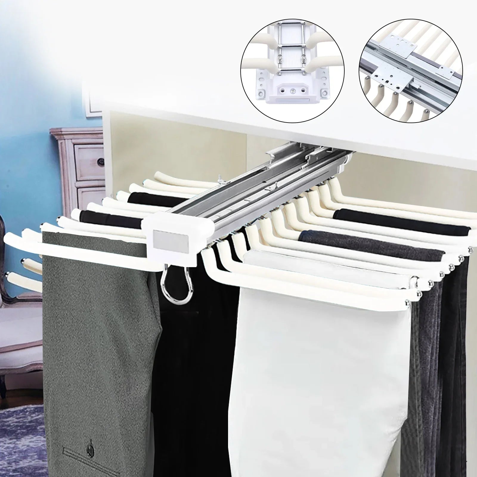 Smart Slide-Out Rail Cloth Organizer