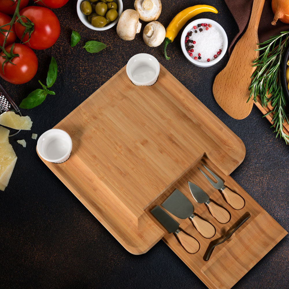 Bamboo Wood Breakfast Serving Platter Board