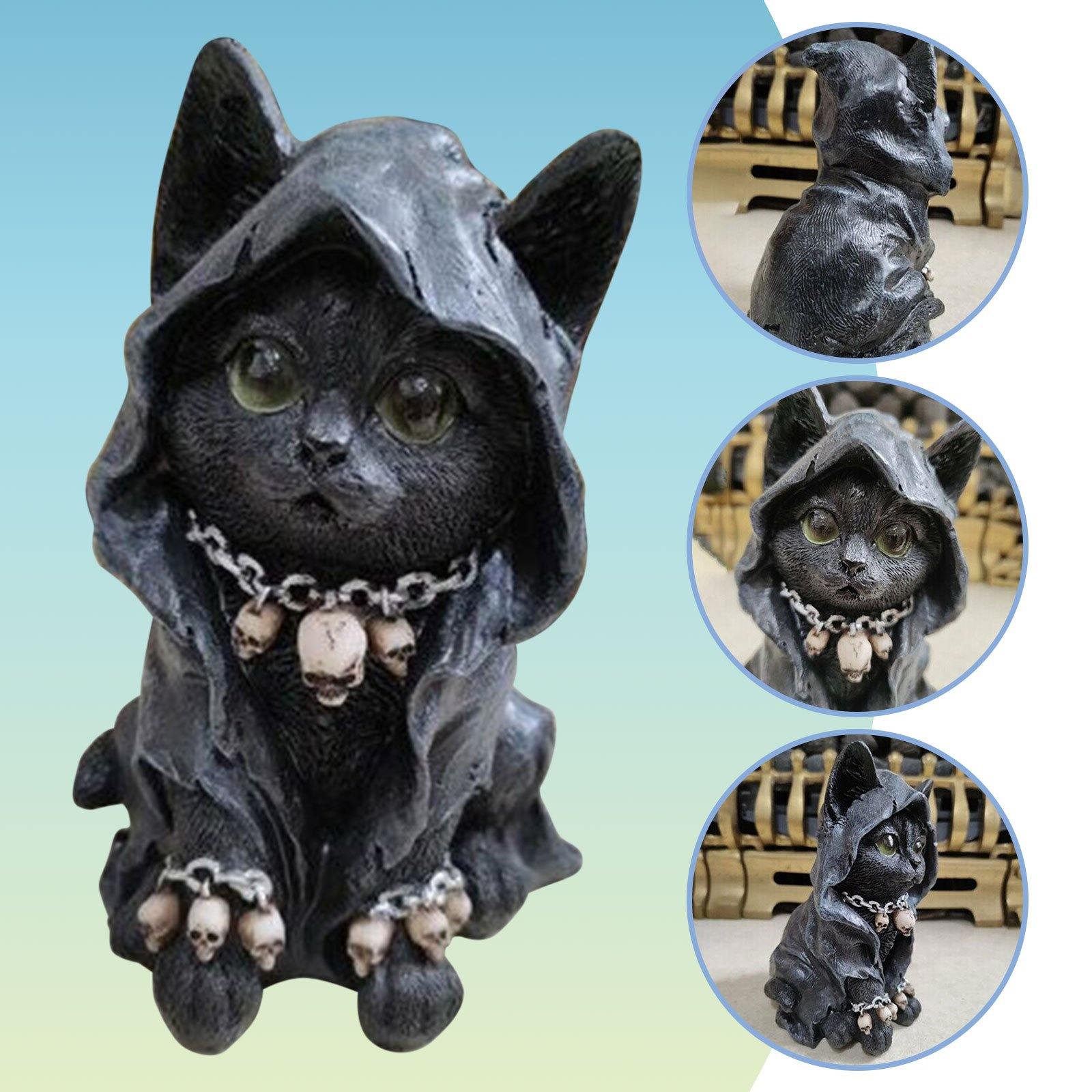 Resin Black Cat Statue Decor