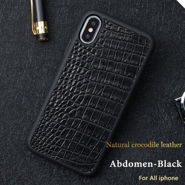 Real Handmade Crocodile Tail Back Abdomen Leather IPhone Case