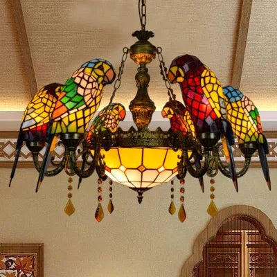 Antique Style Parrot Chandelier Lamp