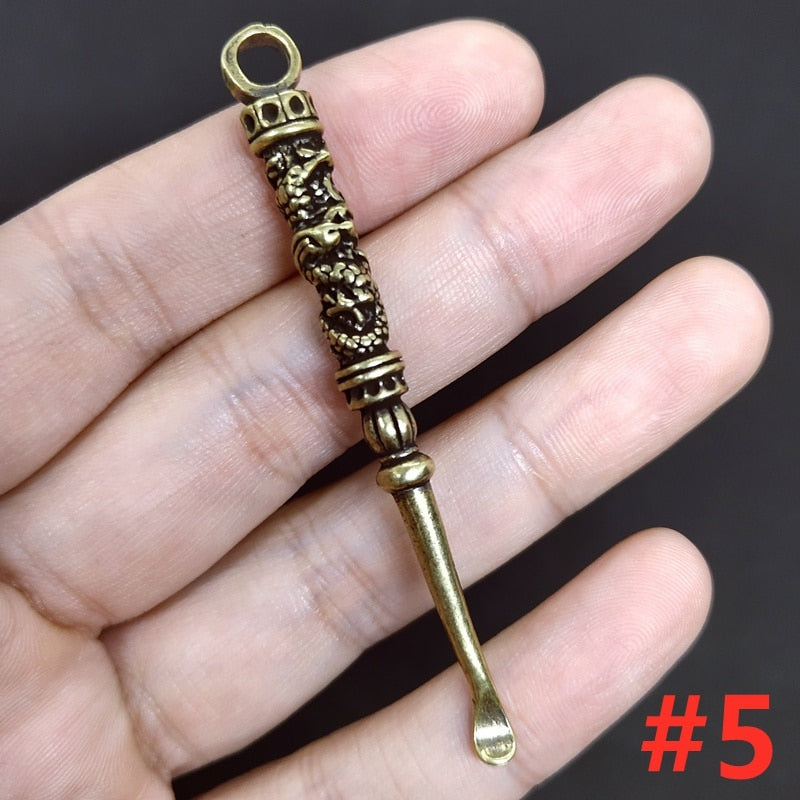 Retro Radiance Brass Mini Tool Vintage Keychain