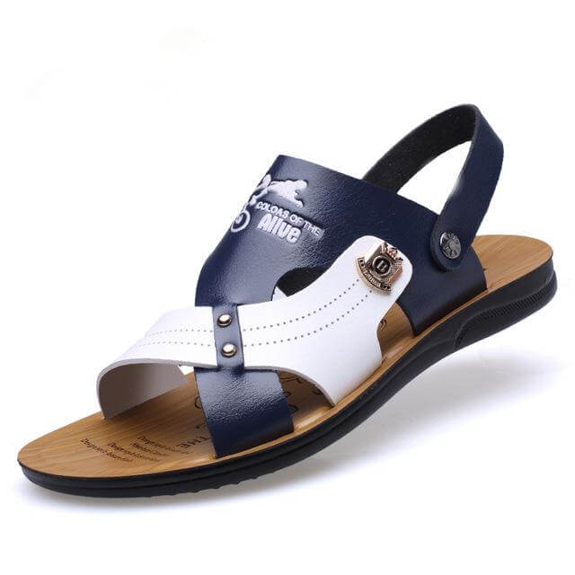 Summer Fashion Men Beach Slippers Breathable Leather