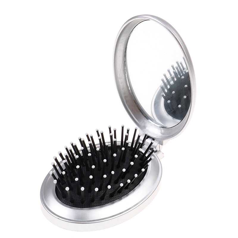 Pocket Beauty Mini Travel Hair Brush Mirror