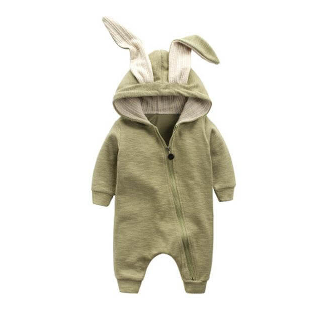 Warm Bunny Ear Rompers Winter Infant Rabbit Style Jumpsuit