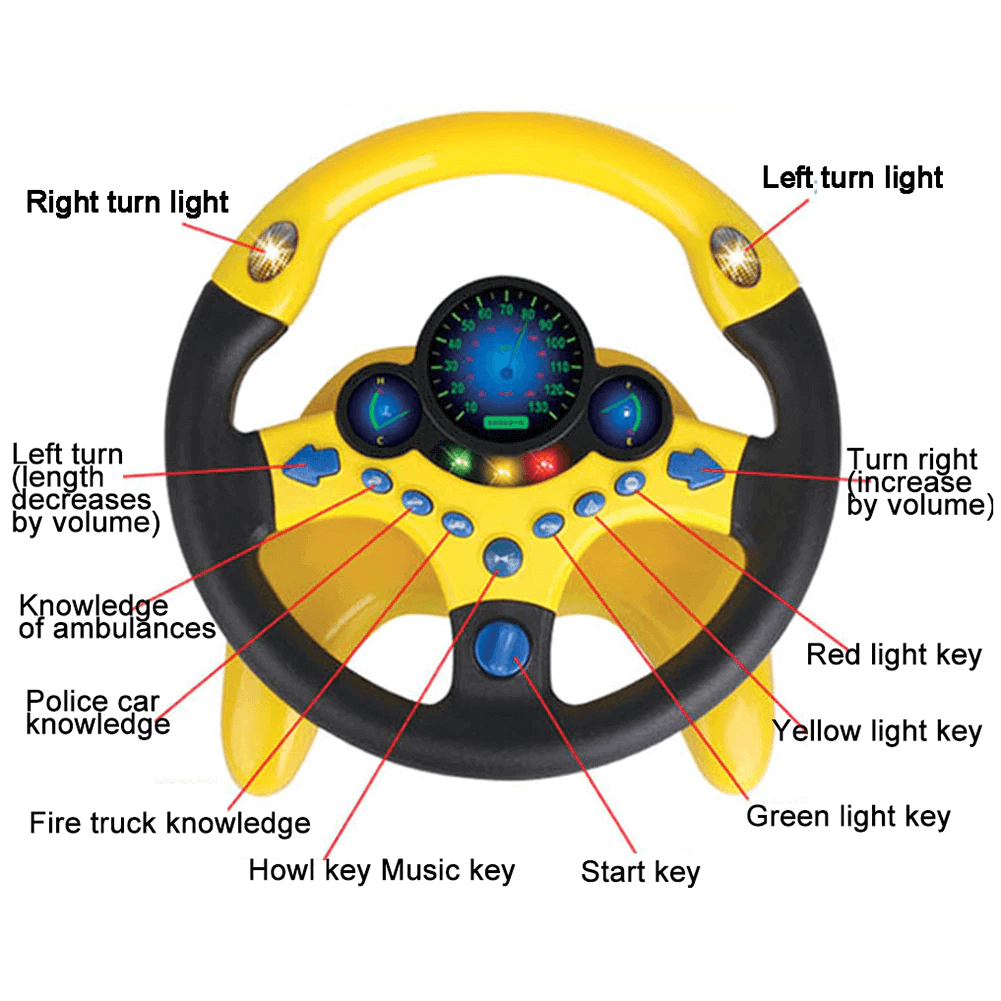 Electric Educational Car Simulation Steering Wheel Toy