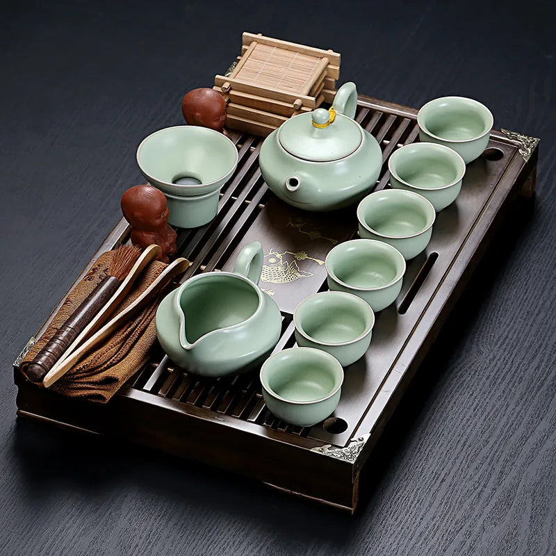 Vintage Time Chinese Style Tea Tray Set