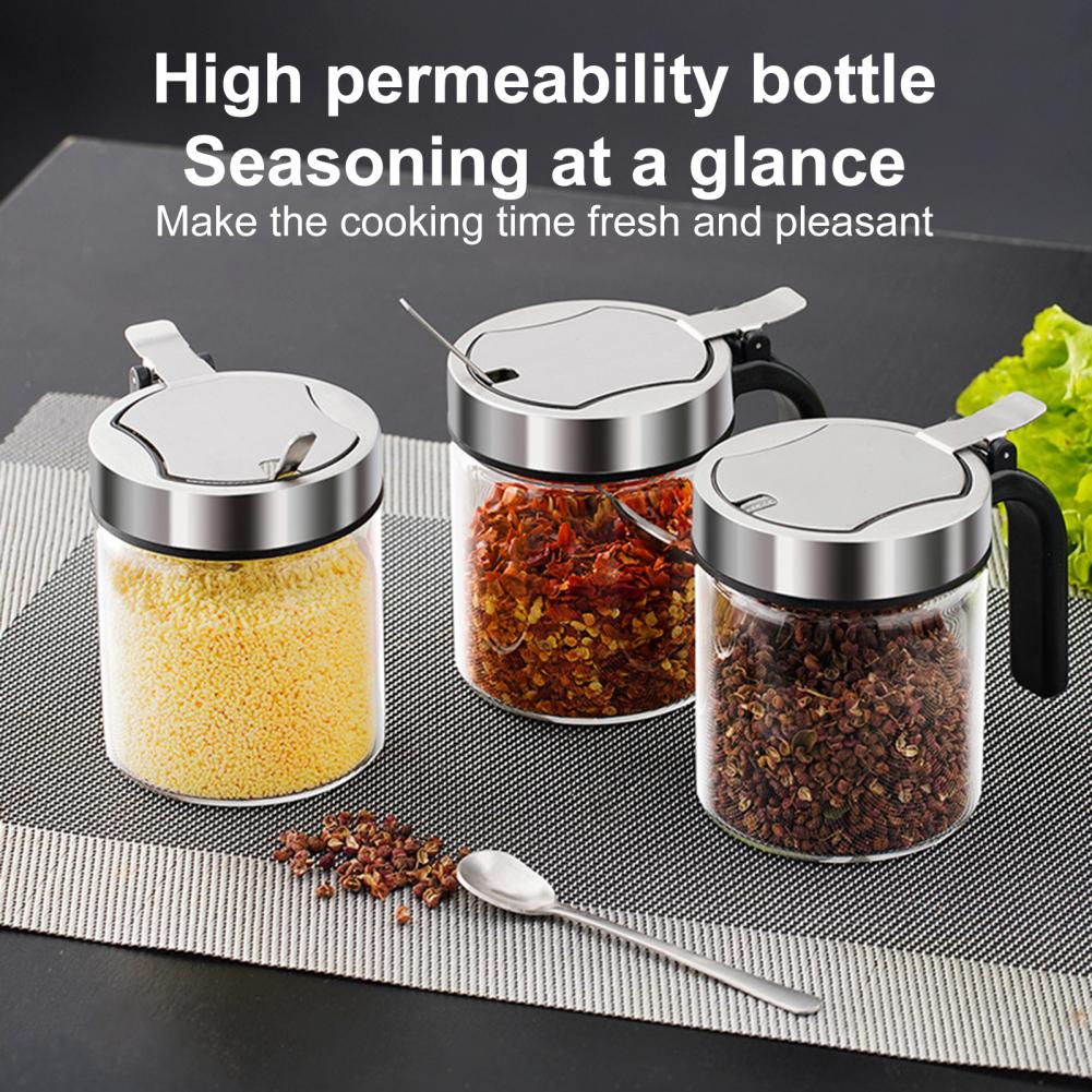 Moisture Proof Elegant Glass Seasoning Storage Jar