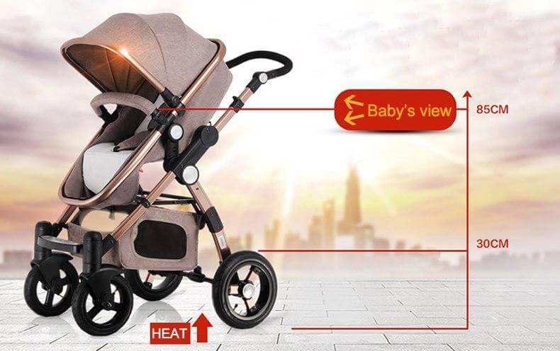 Luxury 3 in 1 Portable Higher Land-scape Carriage Foldable Baby Stroller