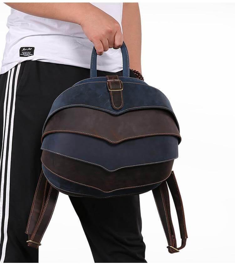 Genuine Leather Modern Retro Men Backpack