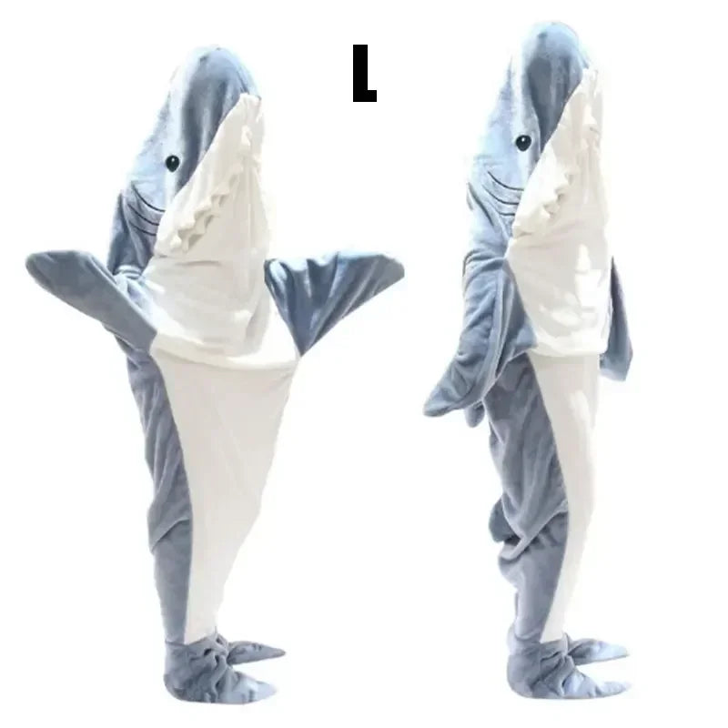 Snuggly Shark Cozy Hooded Onesie Blanket