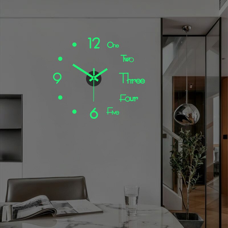 3D Luminous Silent Wall Clock