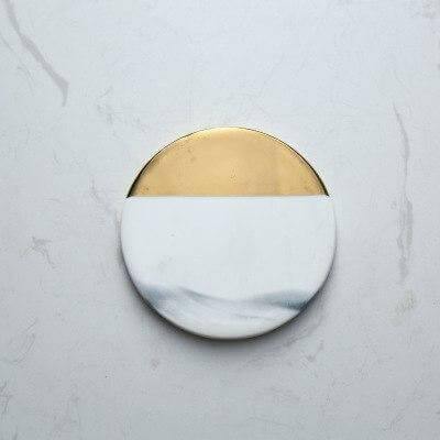 Luxury European Style Marble Stripes Ceramic Coaster