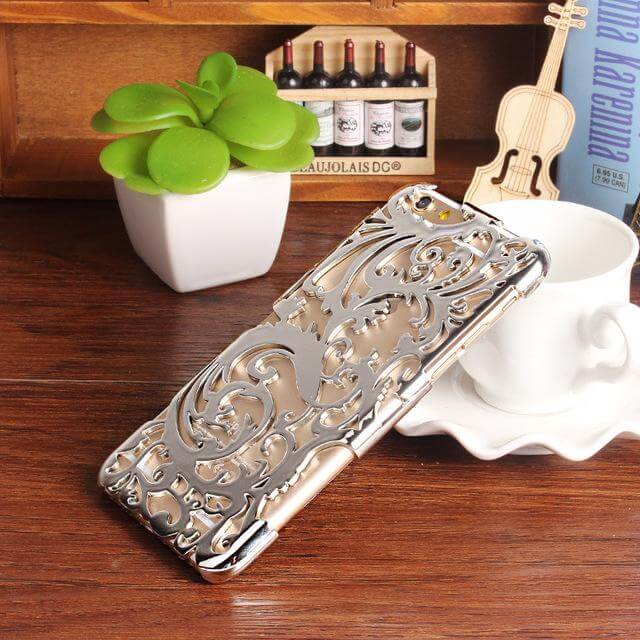 Artistic Hollow Flower Plating Phone Case For iPhone Models