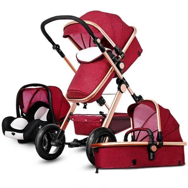 European 3 in 1 Baby Strollers with baby basket and carriage