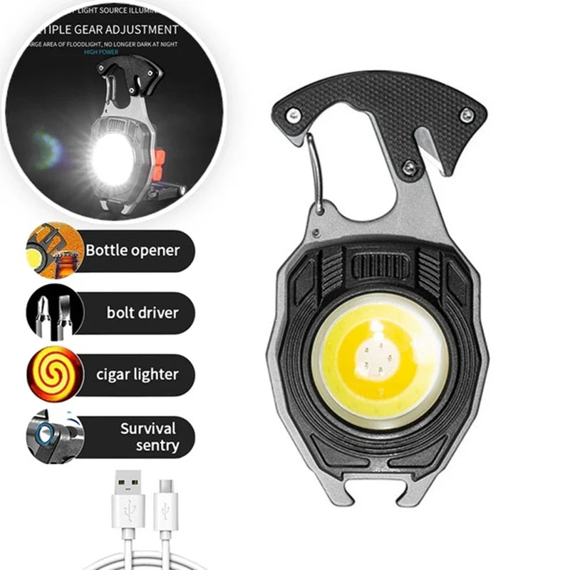 Ultimate COB Multifunction Rechargeable Built-in Ligther Work Light