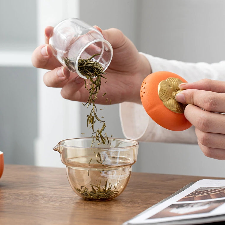 Mini Pumpkin Ceramic Teapot Set