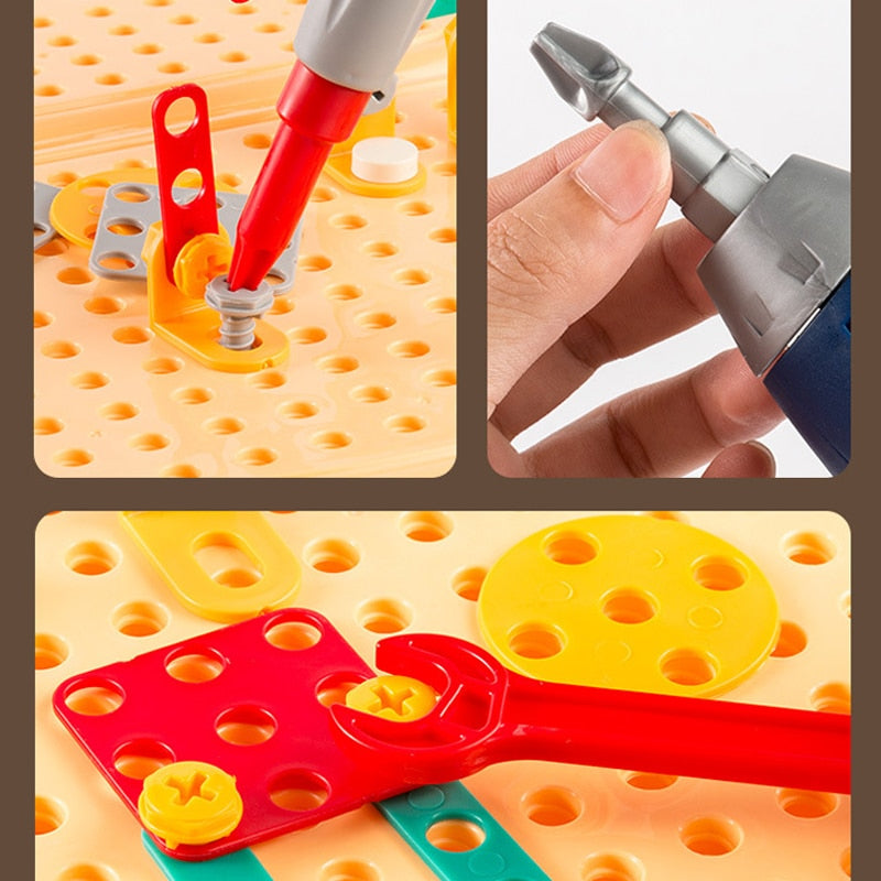 Kids Educational  Electric Drill Screw Set Toy