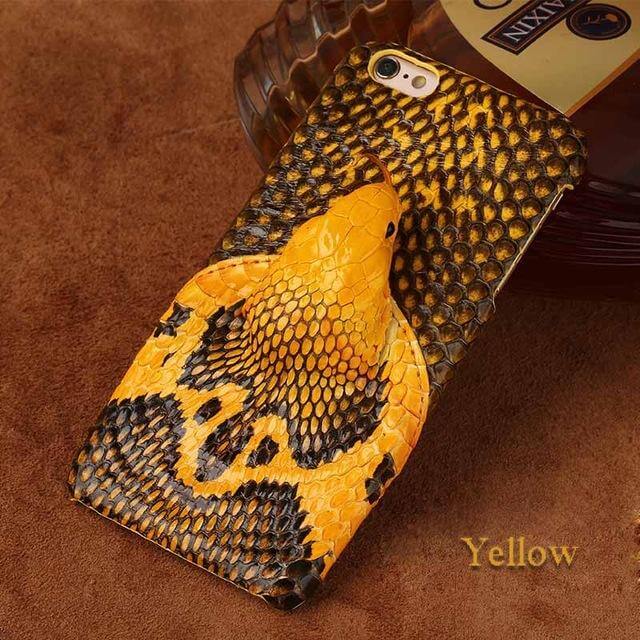 Custom Real Snake Skin Iphone Cases with Snake Head design