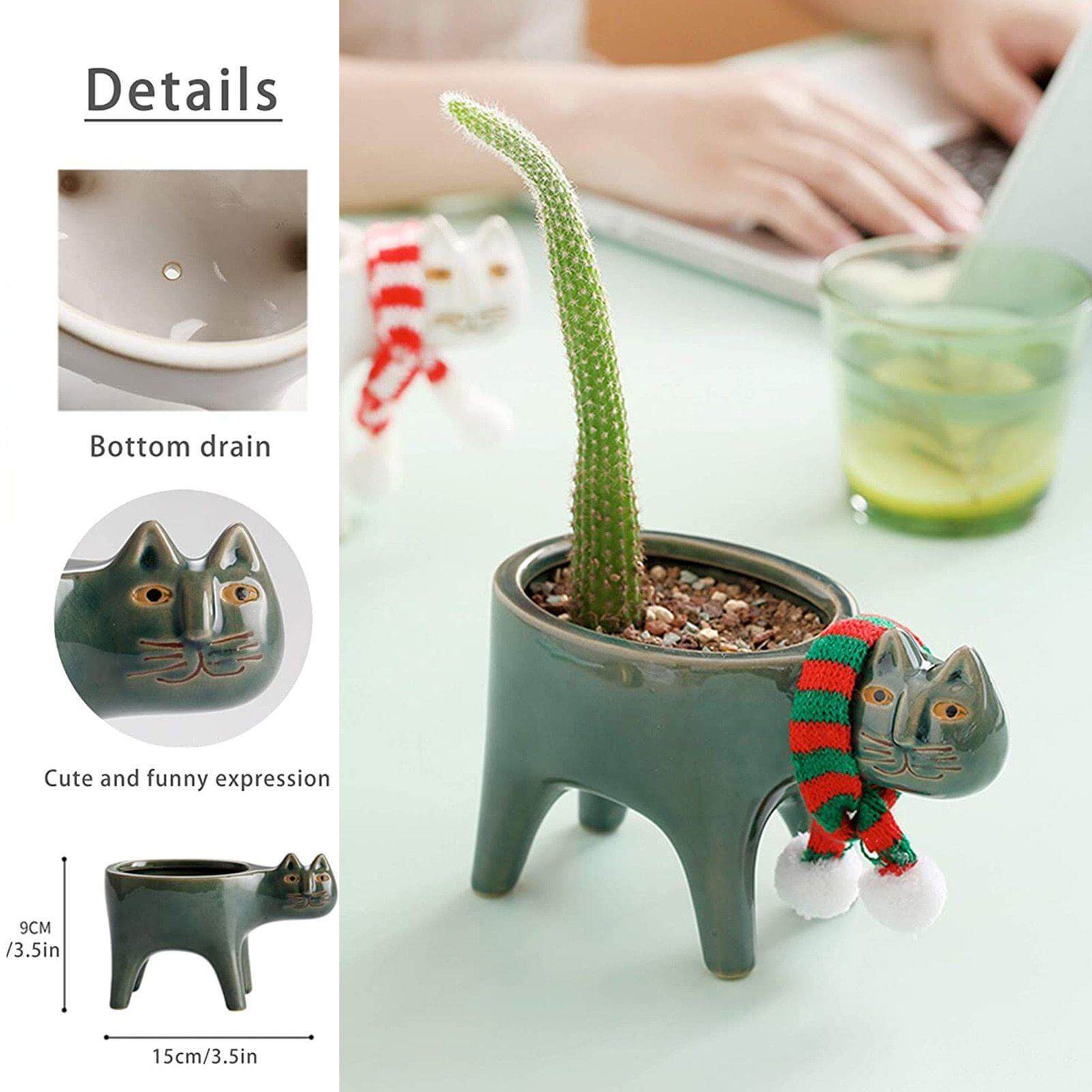 Lovely Ceramic Cat Plant Vase