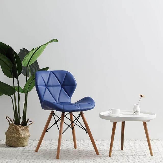 Modern Nordic Leather Wood Chair