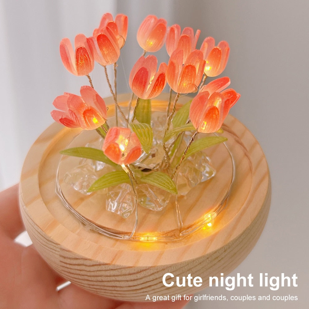 Shiny Tulip Handmade Night Lamp