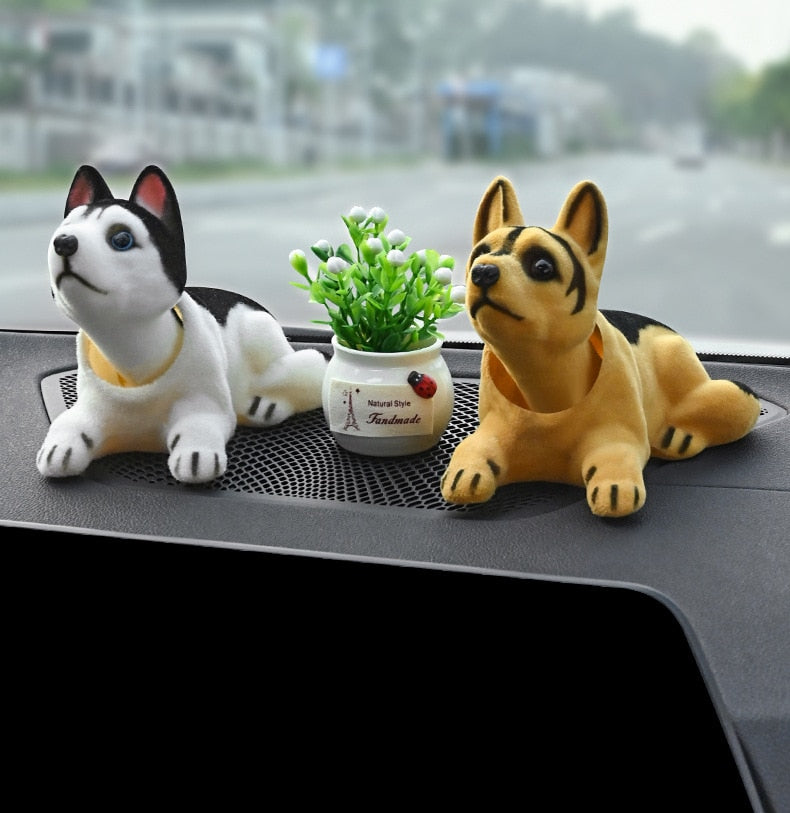 Cute Head Shaking Dogs Car Decor