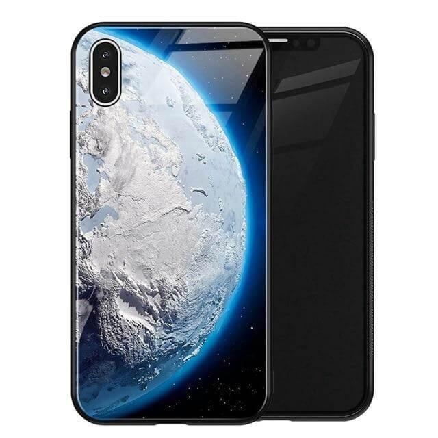 Luxury Space Silicone Glass Anti Slip Iphone Cases