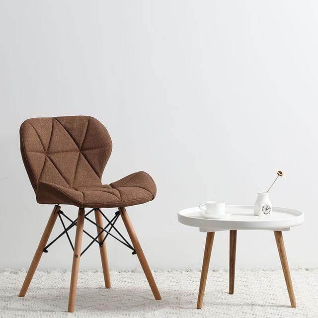 Modern Nordic Leather Wood Chair