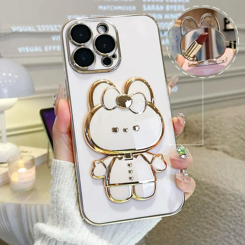 3D Bunny  Korean Style Mirror iPhone Case