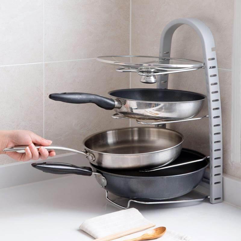 Stainless Steel Pot Lid Rack Spoon Holder